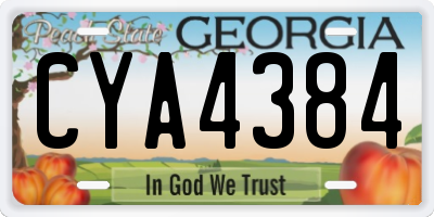 GA license plate CYA4384