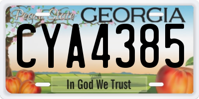 GA license plate CYA4385