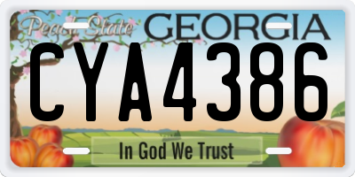 GA license plate CYA4386
