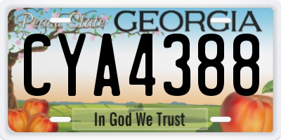 GA license plate CYA4388