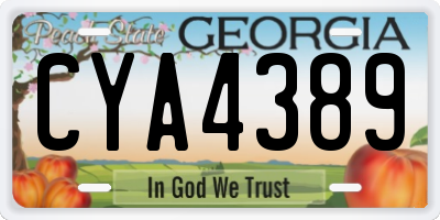 GA license plate CYA4389