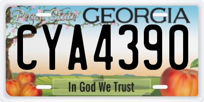 GA license plate CYA4390