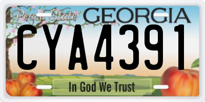 GA license plate CYA4391