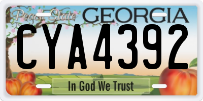 GA license plate CYA4392