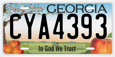 GA license plate CYA4393