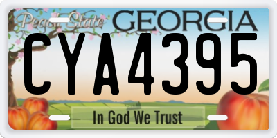 GA license plate CYA4395