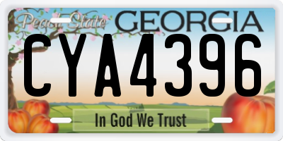 GA license plate CYA4396