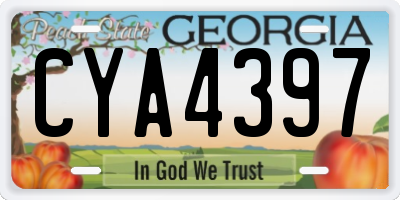 GA license plate CYA4397