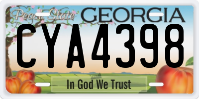 GA license plate CYA4398