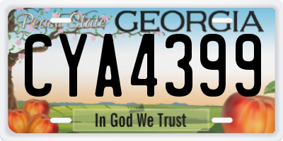 GA license plate CYA4399