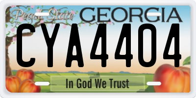 GA license plate CYA4404