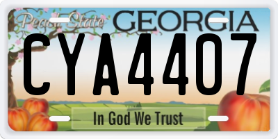 GA license plate CYA4407