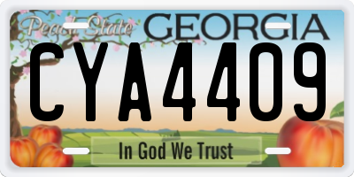 GA license plate CYA4409