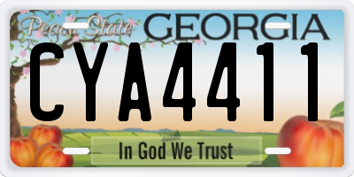 GA license plate CYA4411