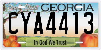 GA license plate CYA4413