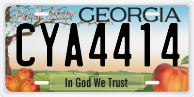 GA license plate CYA4414