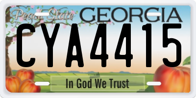 GA license plate CYA4415