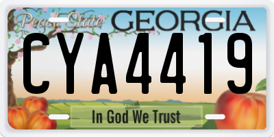 GA license plate CYA4419