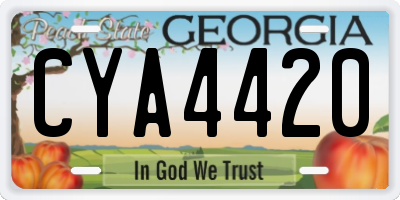 GA license plate CYA4420