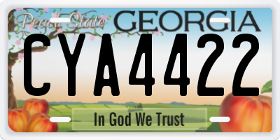 GA license plate CYA4422