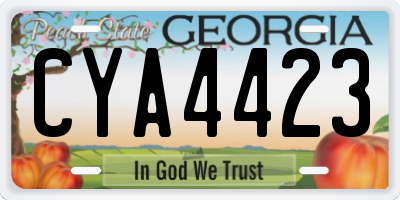GA license plate CYA4423