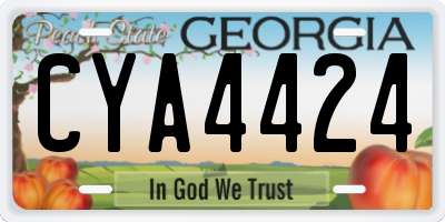 GA license plate CYA4424
