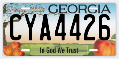 GA license plate CYA4426