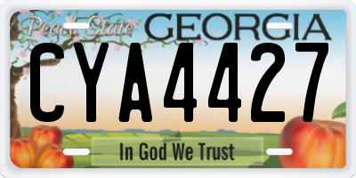 GA license plate CYA4427