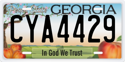 GA license plate CYA4429