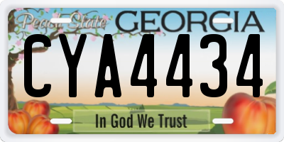GA license plate CYA4434