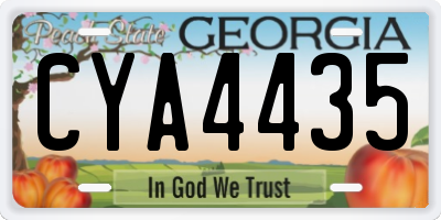 GA license plate CYA4435