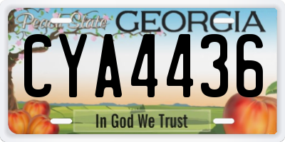 GA license plate CYA4436