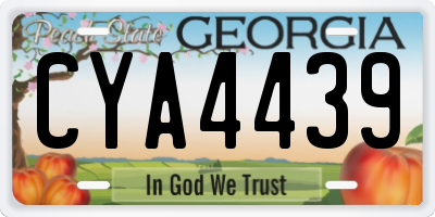 GA license plate CYA4439
