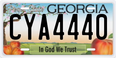 GA license plate CYA4440