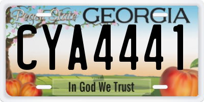 GA license plate CYA4441
