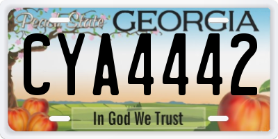 GA license plate CYA4442