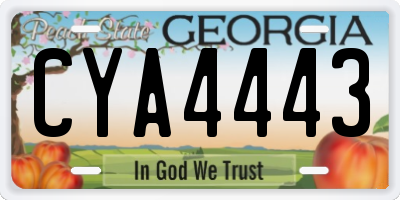 GA license plate CYA4443