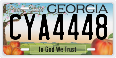 GA license plate CYA4448
