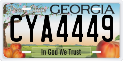 GA license plate CYA4449