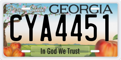 GA license plate CYA4451