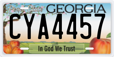 GA license plate CYA4457