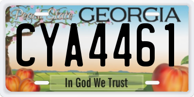 GA license plate CYA4461