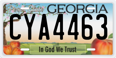 GA license plate CYA4463