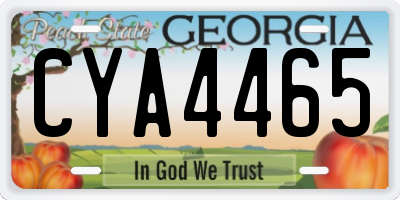 GA license plate CYA4465