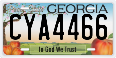 GA license plate CYA4466
