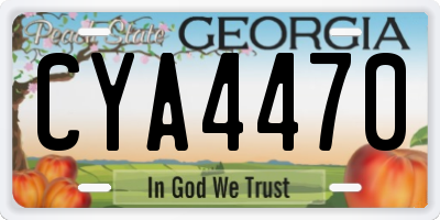 GA license plate CYA4470