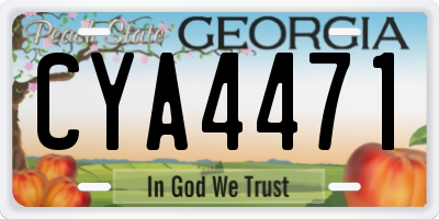 GA license plate CYA4471