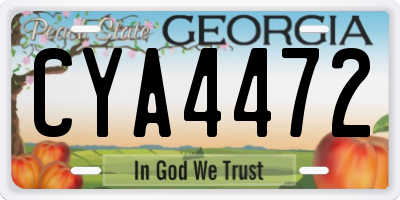GA license plate CYA4472