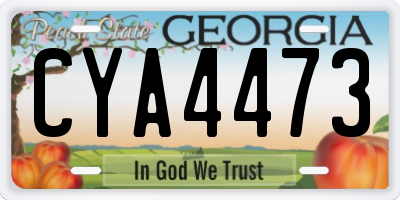GA license plate CYA4473