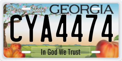 GA license plate CYA4474